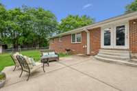 Patio and back entry to kitchen/den