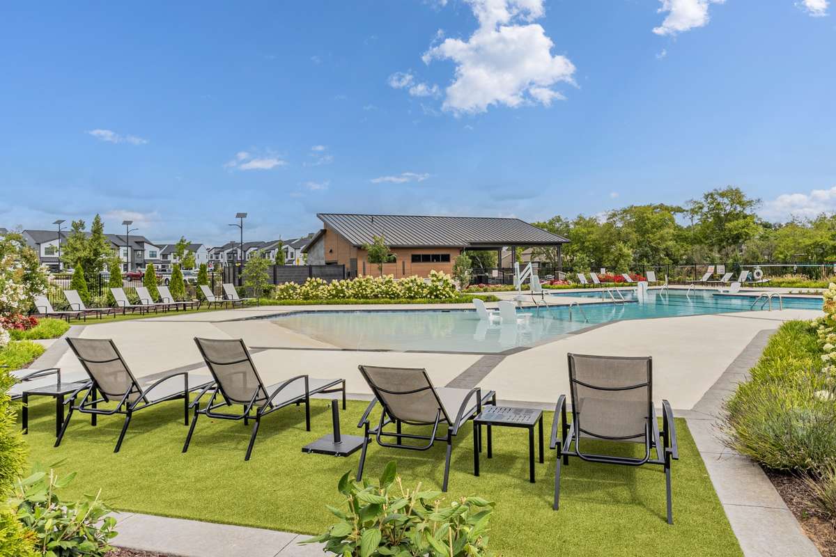 Imagine relaxing and hanging with friends at this gorgeous pool