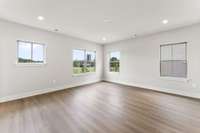 Owner's Bedroom.
Photo is of actual Home.