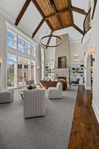 Flooded with natural light, this stunning space showcases floor-to-ceiling windows that frame breathtaking Williamson County views.