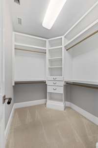 Guest bedrooms feature spacious walk-in closets throughout.