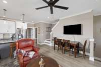 Open concept living room and kitchen