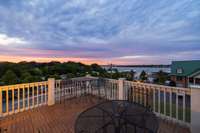 Back deck at sunset
