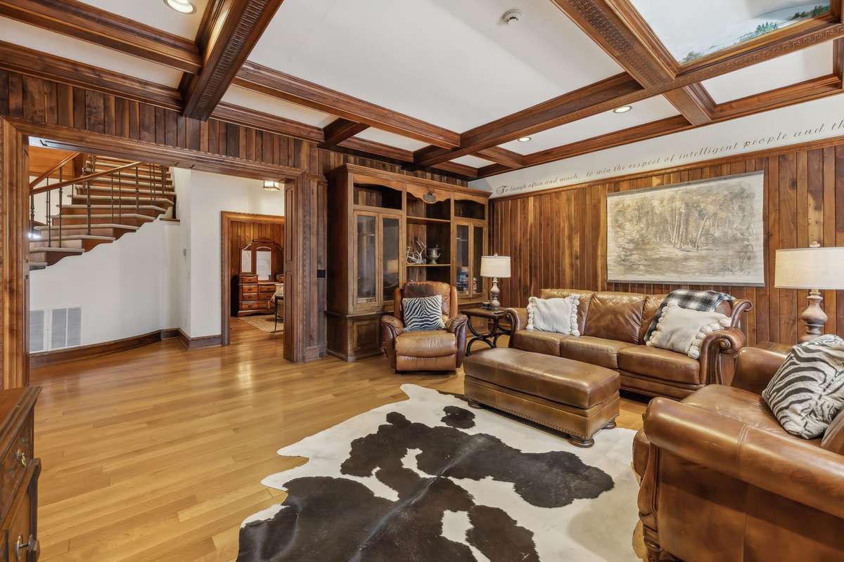 Billiard Room on Main level Complete with Fire Stove