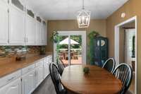 Extra cabinet and counter space.