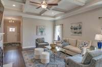 Coffered ceiling in your living room!
*previously built home, actual selections and finishes may vary