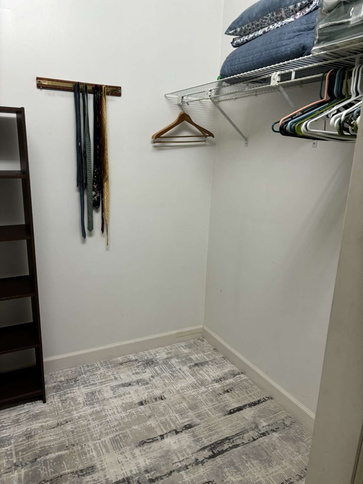 Your walk-in closet will house your clothes and accessories.