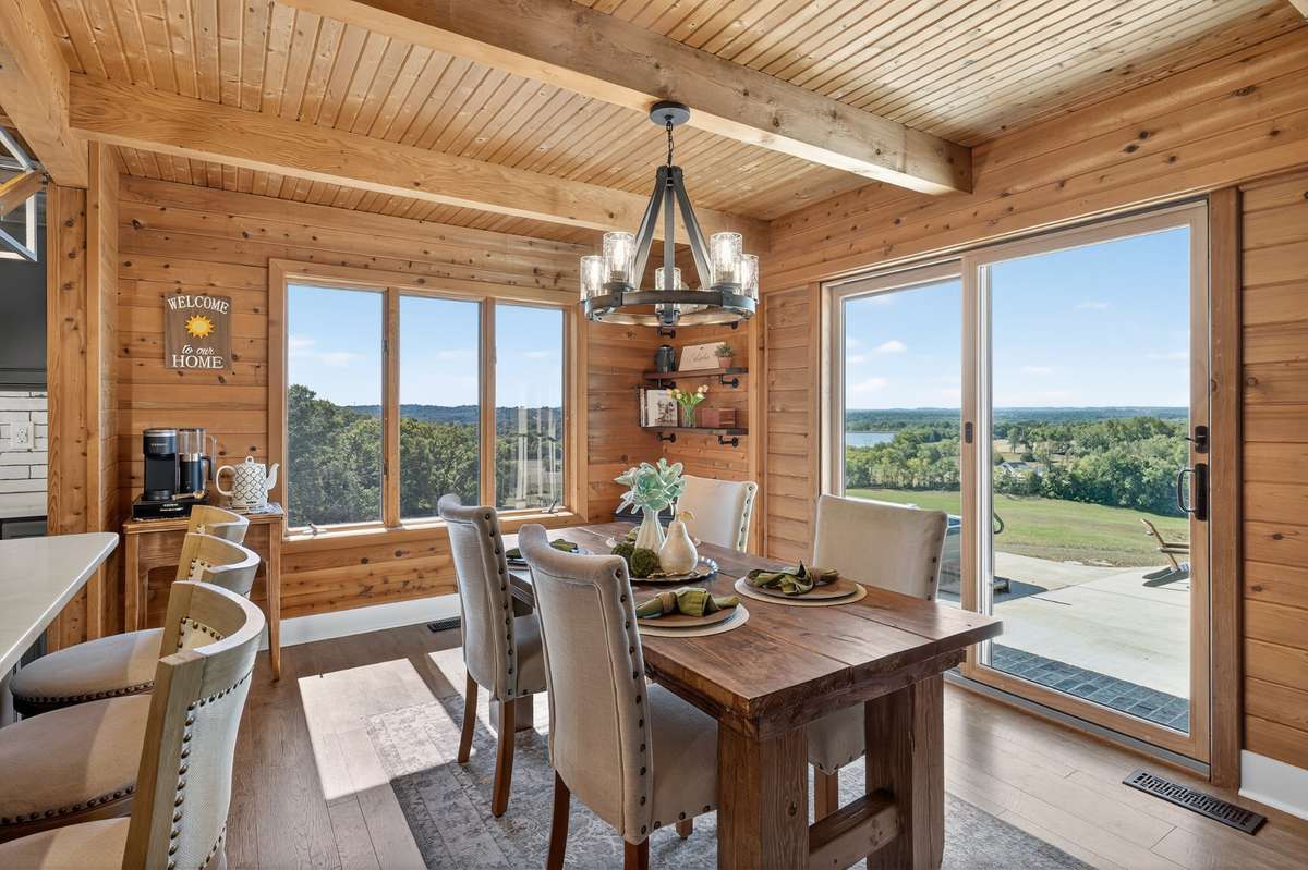 The dining room has beautiful views as well! Large enough space for additional seating if needed.