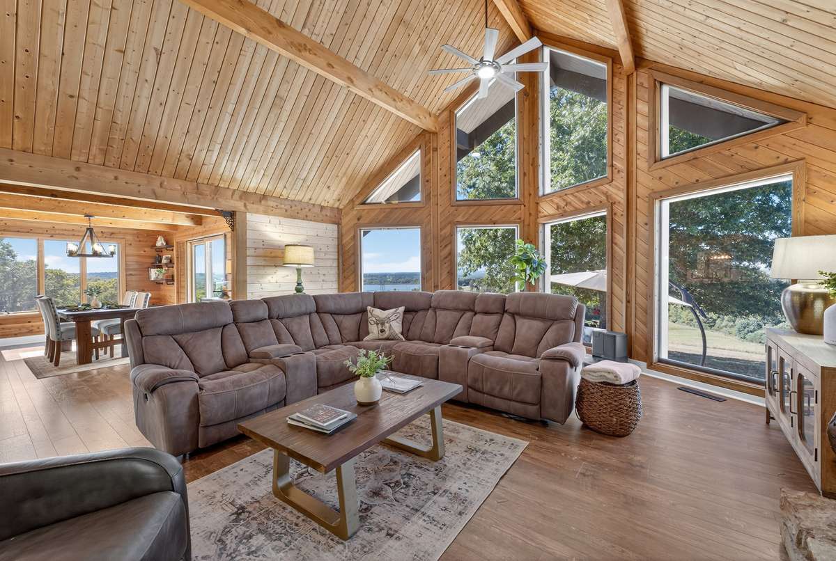 The large picture windows that line the back of the family room showcase the view towards downtown Columbia. These windows are tinted for year round comfort.