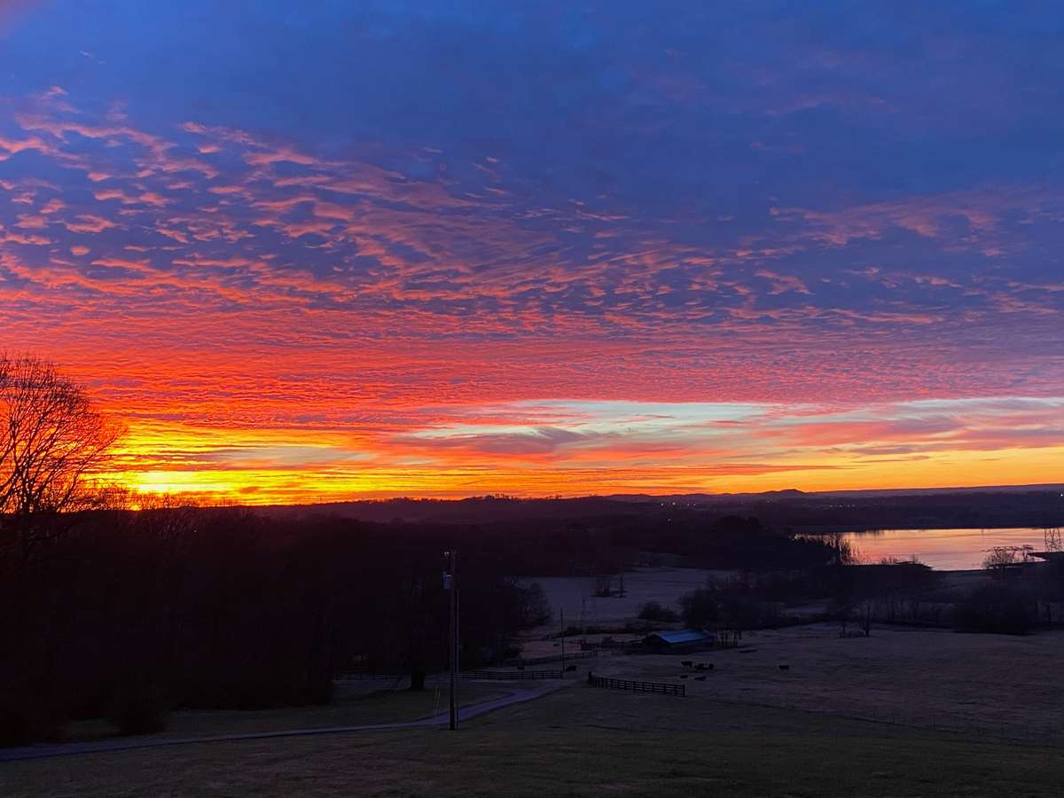 Sunrise view from kitchen/dinning area.