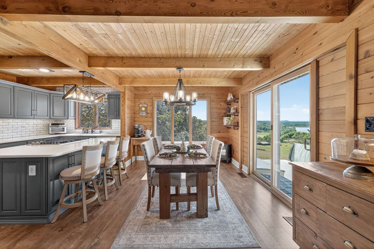 View from the family room into the kitchen and dining space. This is where all the family gatherings take place.