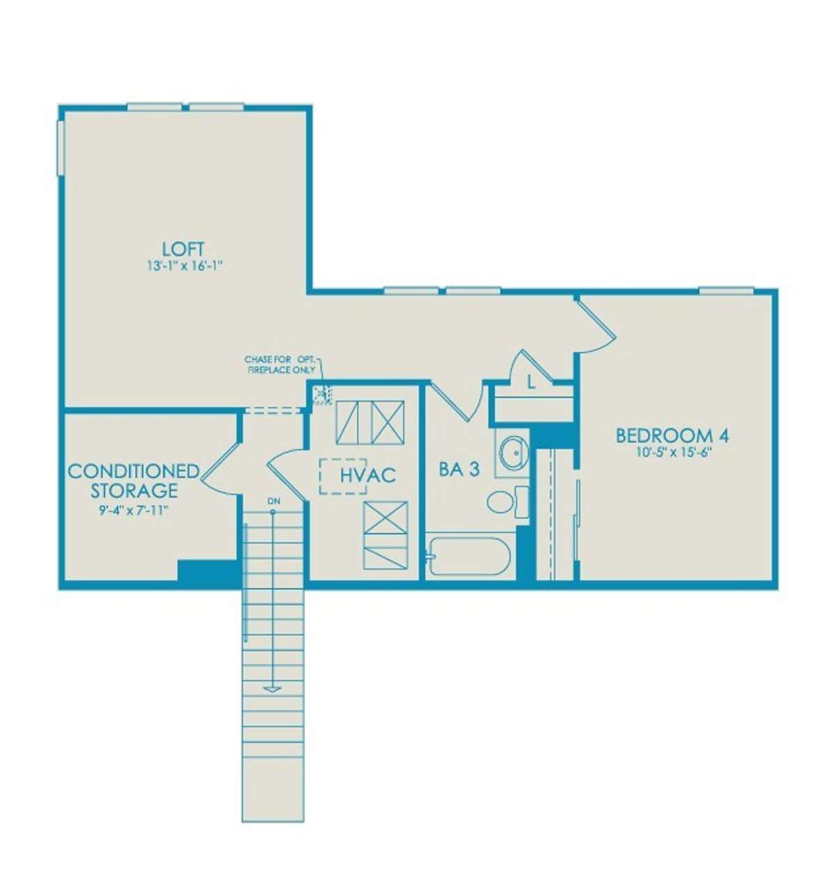 Actual Home Layout: 2nd Level = 833 Square Feet