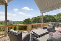 Covered entertaining and relaxing spaces.