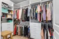 Custom-built master closet