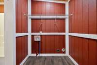 Washer/dryer hookups.  Everything you need for a guest house!