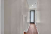 Front door and lower level hall