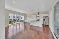 Main level living/kitchen/dining area