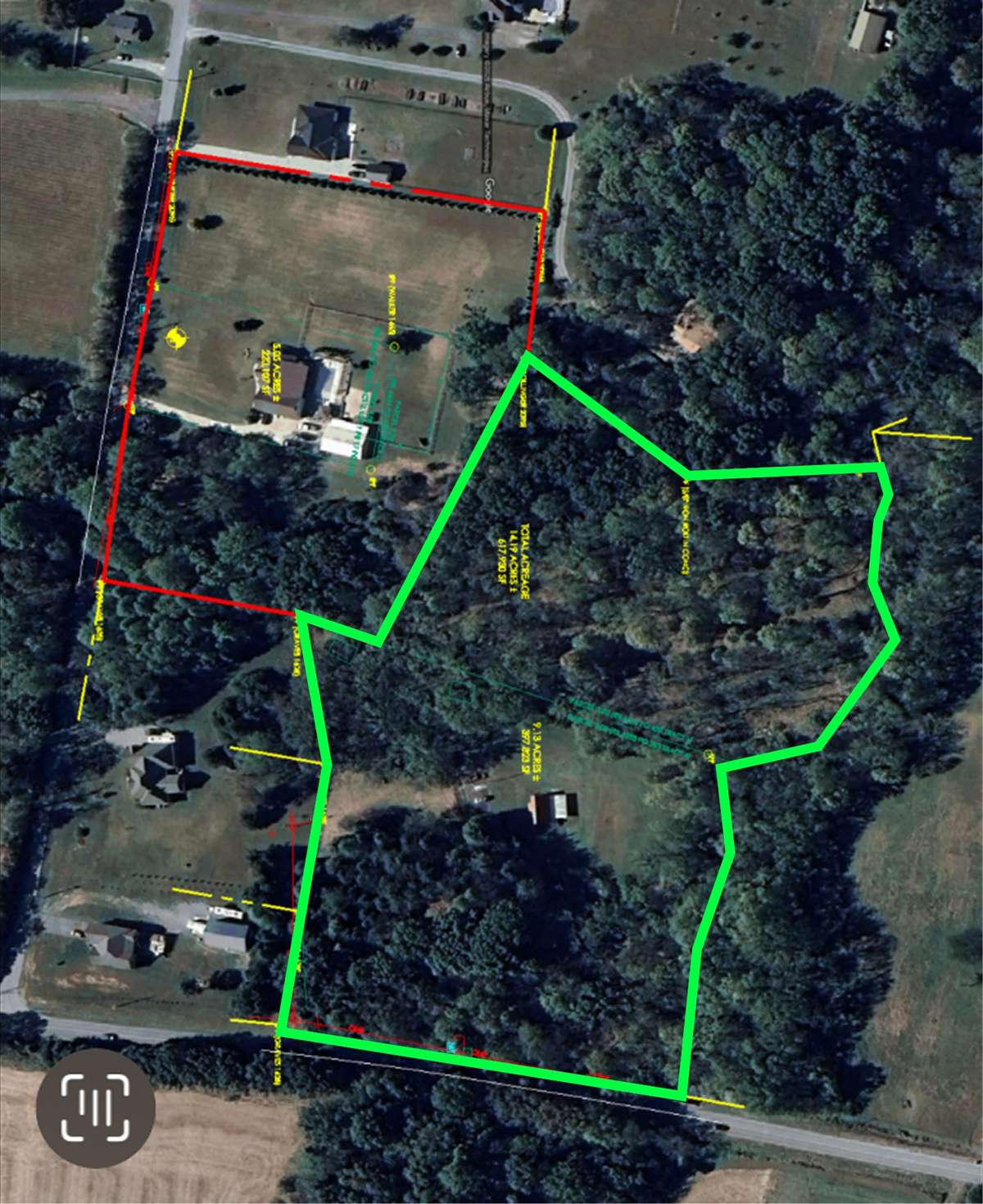 These are the lot lines drawn by the land surveyor.