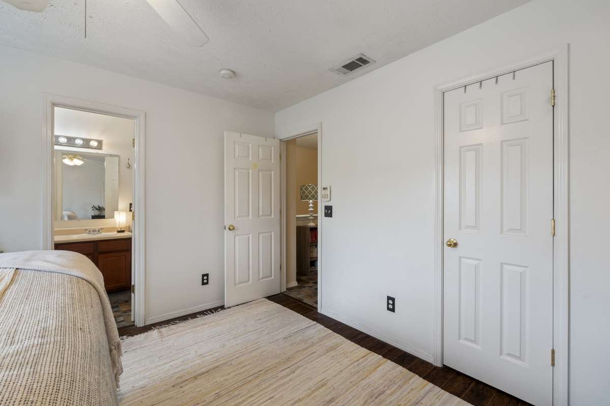 The primary bedroom is complete with a walk-in closet and ensuite bathroom.