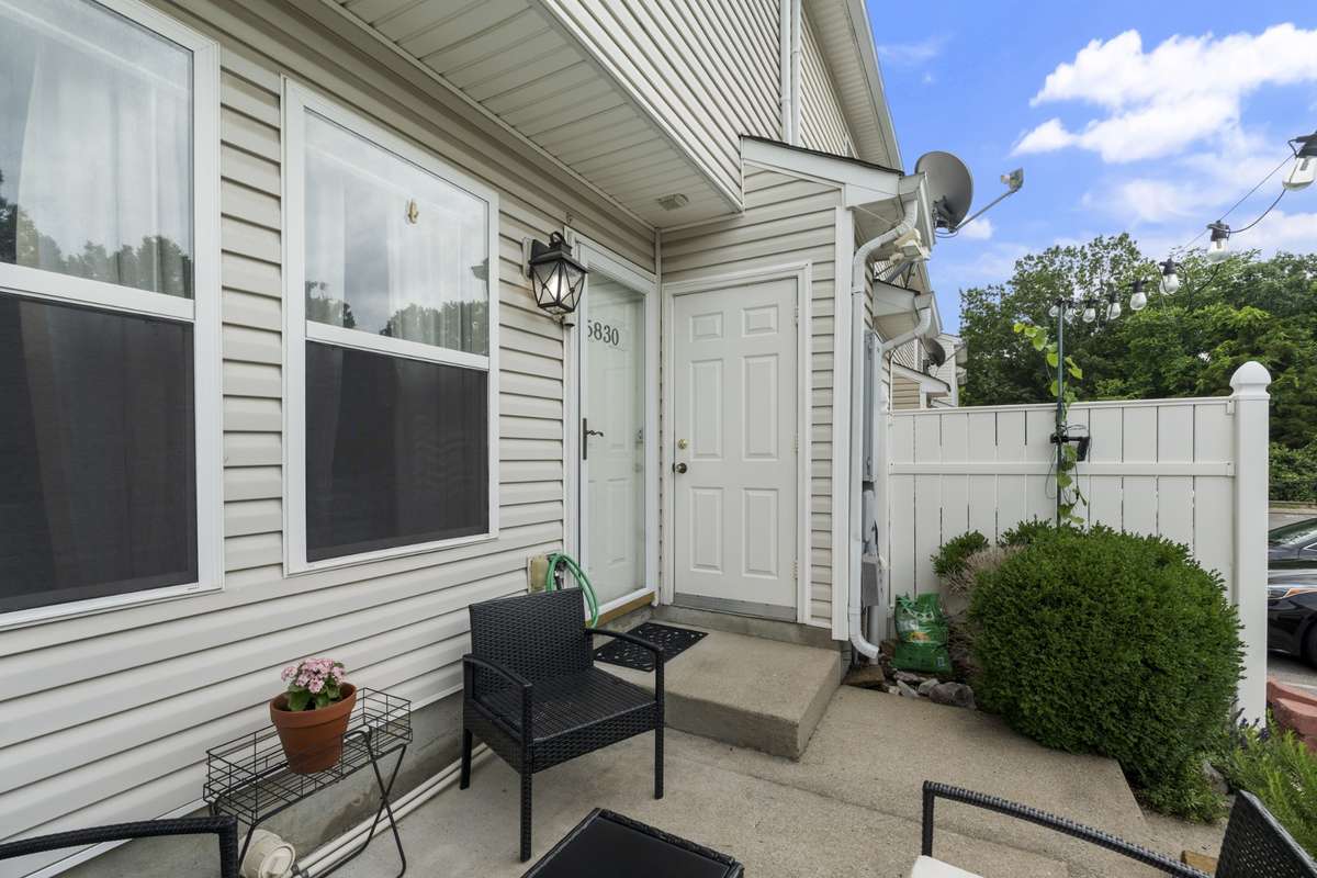 The back patio is the perfect place for you to unwind.