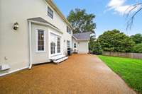 Large aggregate patio, perfect for entertaining or maybe even a hot tub!!