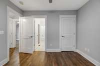 Downstairs bedroom with connected bathroom. (pic from prior listing)