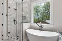 . . . and separate shower and tub.