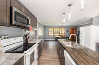 Kitchen into dining room