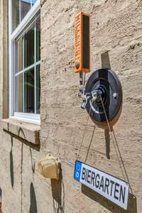 The duel sided beer tap is ready for entertaining.