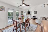 Sunlit with easy flow to kitchen + living.