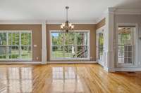 Enjoy meals in a light-filled dining area.