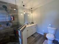 Beautiful glass and tile shower