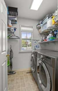 Separate laundry room. Yes, washer and dryer does stay as well