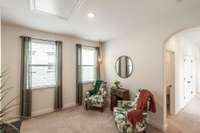 One of two bonus spaces can be found at the top of the stairs!