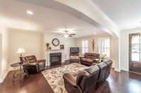Come inside to find a large living room with beautiful hardwood floors!