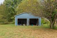 two car garage - doors are up