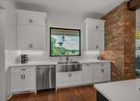 Brick Wall Accent in Kitchen