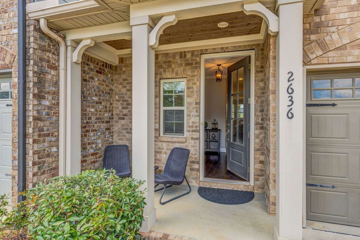 Relax on the covered front porch