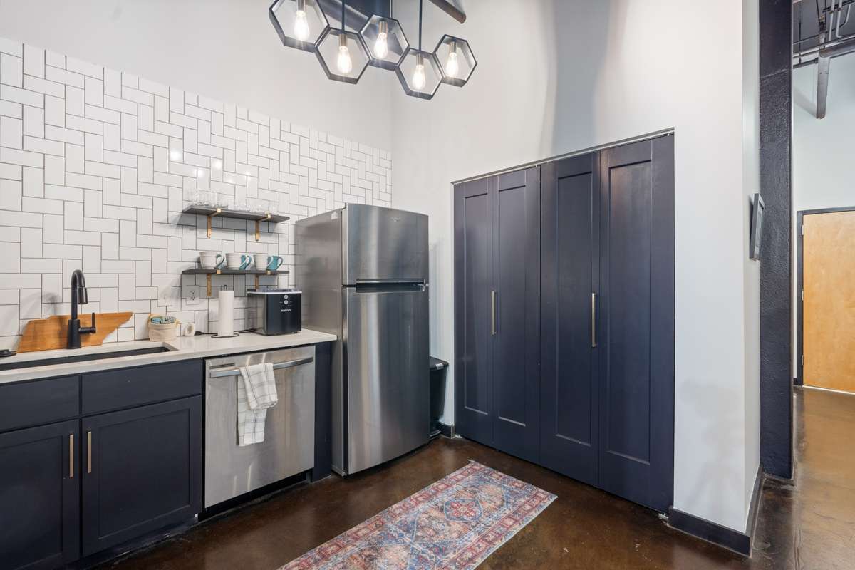 Laundry located behind double doors.