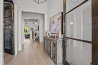 The entryway is bright, open, and inviting while making a sophisticated first impression.