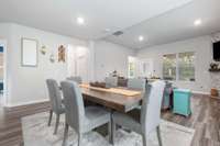 Great amount of table space to separate kitchen from living room.