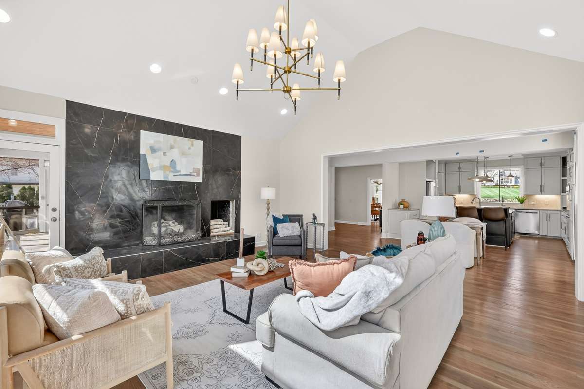 Family room located off kitchen and breakfast area