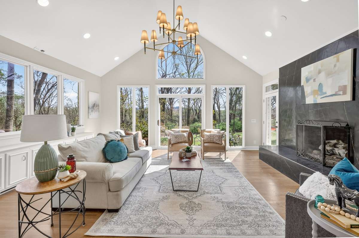 Spacious family room opens to kitchen and breakfast area