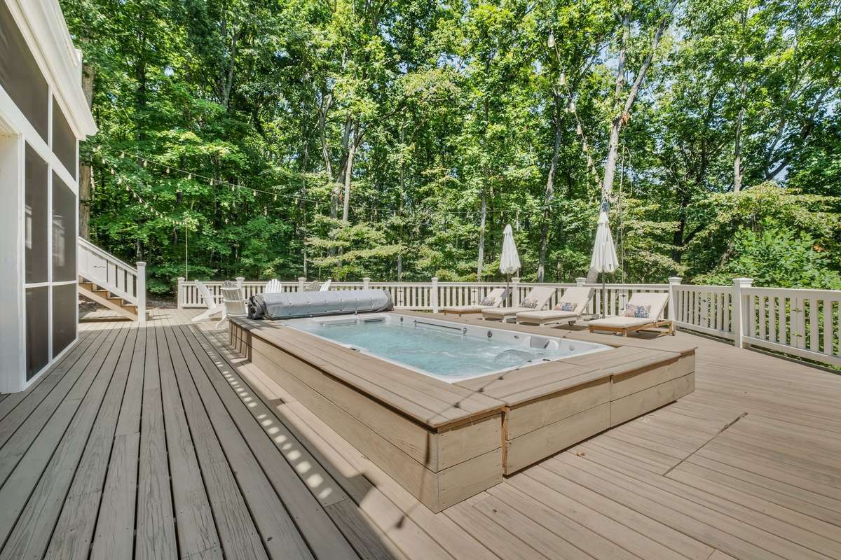 Swim Spa! Perfect for swimming laps with jets, jumping in for a cooling plunge, or using as a hot tub in the cooler months.