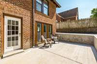 Cozy patio seating area, ideal for morning coffee or evening cocktails under the stars