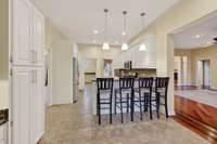 kitchen view from breakfast area