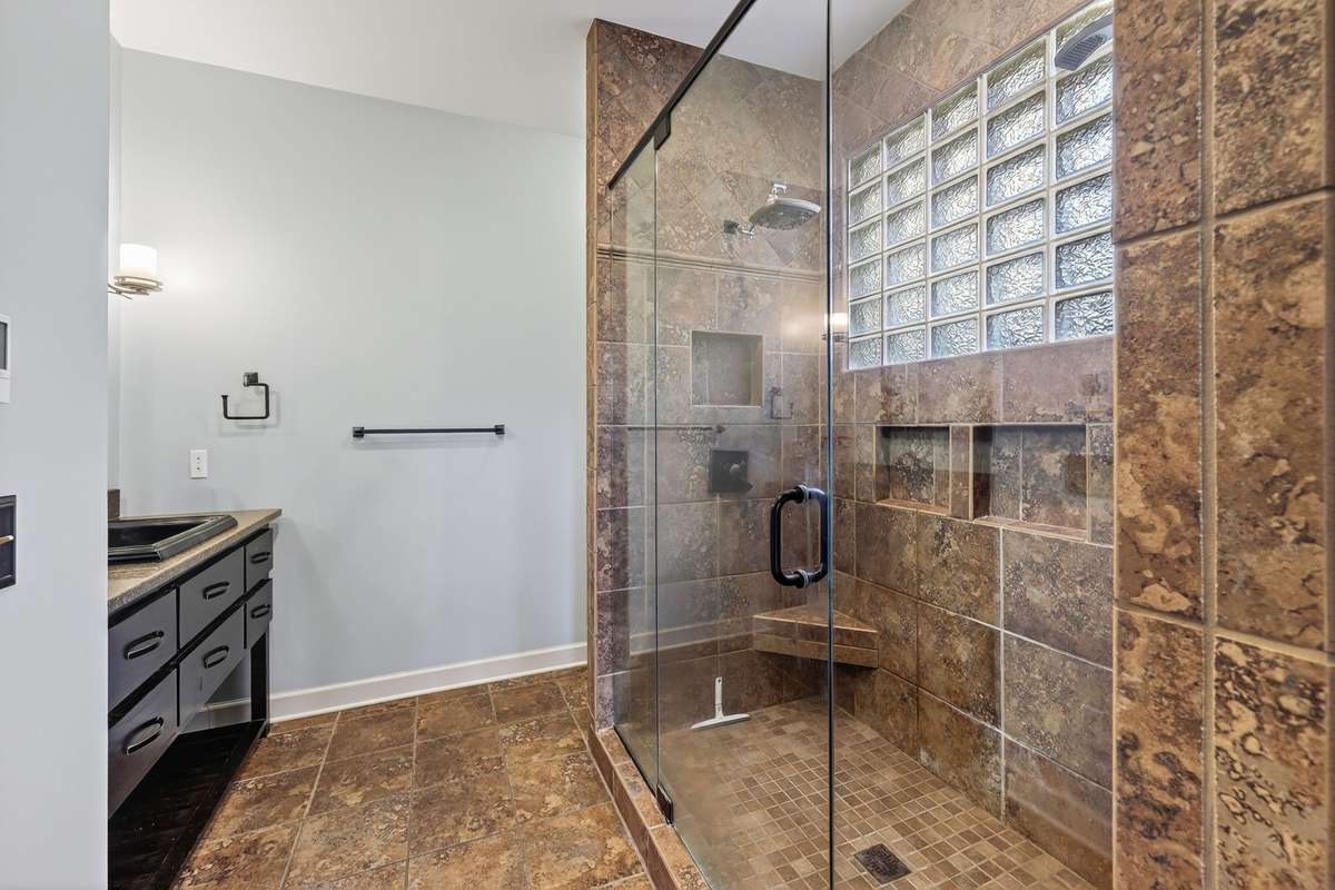 Master bath with huge shower