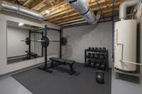 Virtually edited for visualization purposes. Storage space could double as a personal home gym.