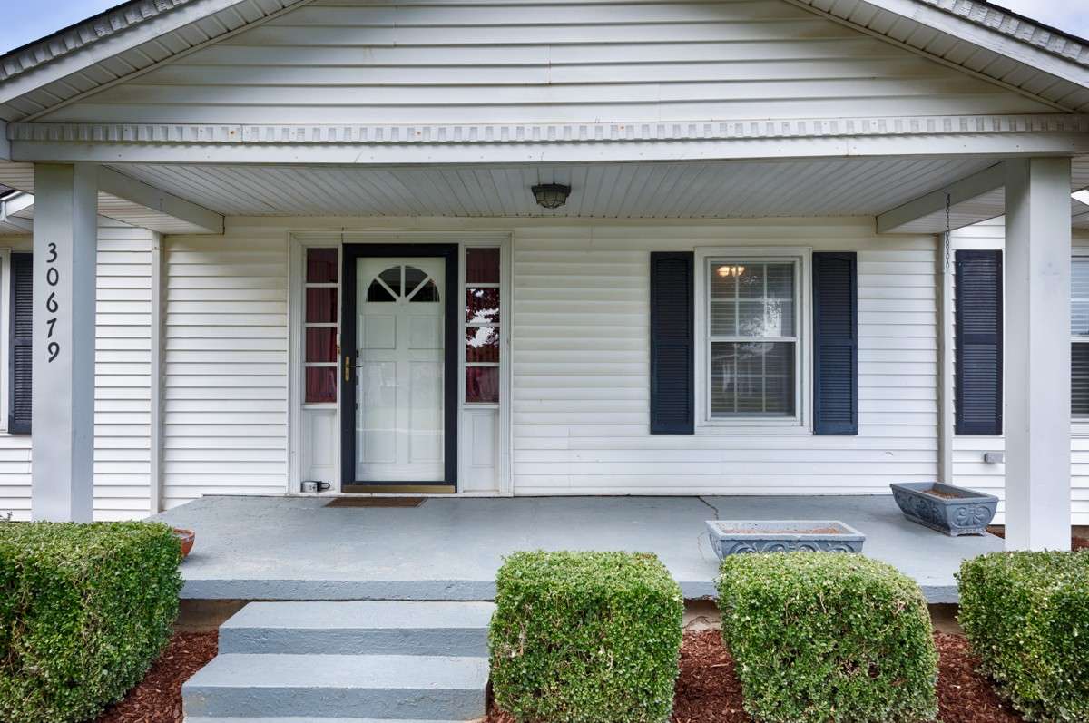 Front of house- covered front porch