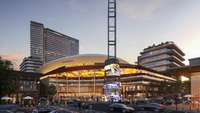 The Bridgestone Arena is a premier entertainment venue known for hosting concerts, sports events, and other live performances, making it a vibrant hub of activity in downtown Nashville